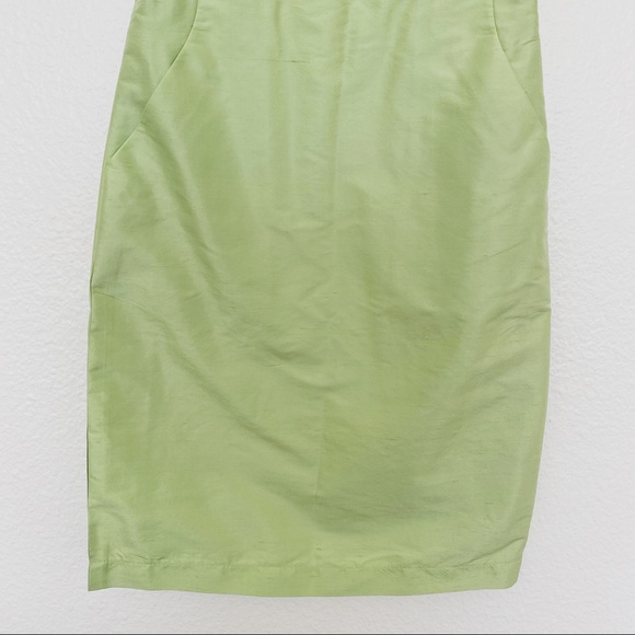 LAFAYETTE 148 NY Green Silk V-Neck Dress SZ 0 - Picture 4 of 5